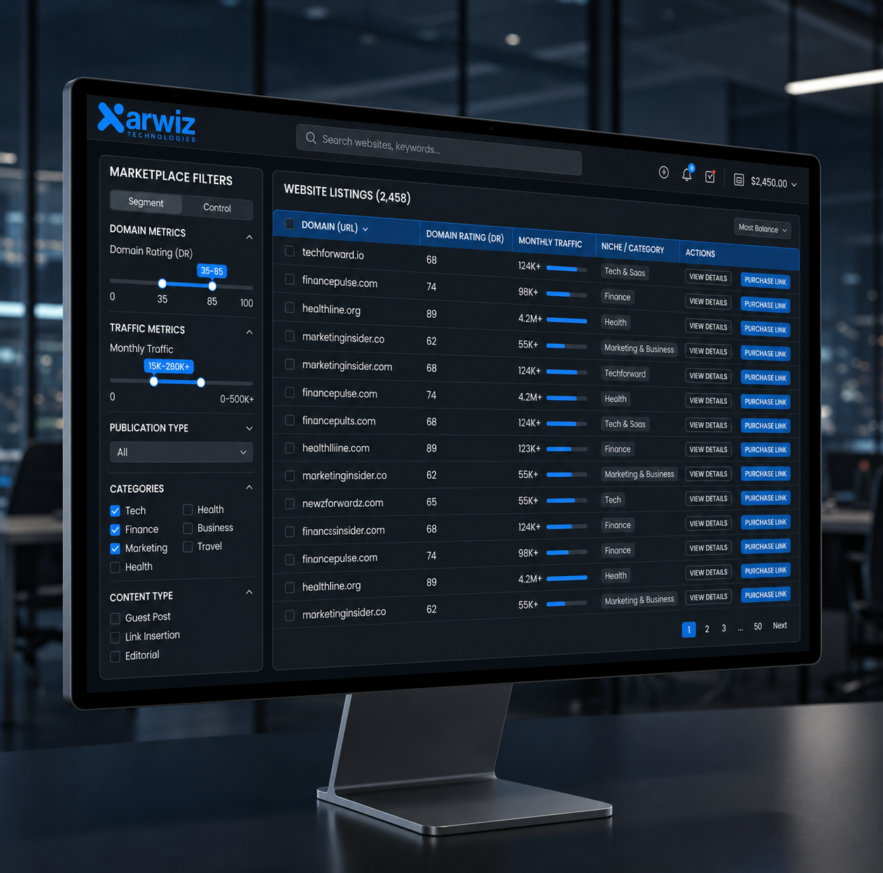 Xarwiz Platform Dashboard